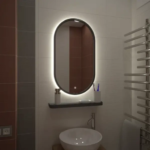 Зеркало с подсветкой и полкой Image Gray LED 45х80 см