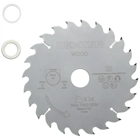 Диск пильный по дереву Dexter FD-E031903024T 24Т 190x30x1.5 мм