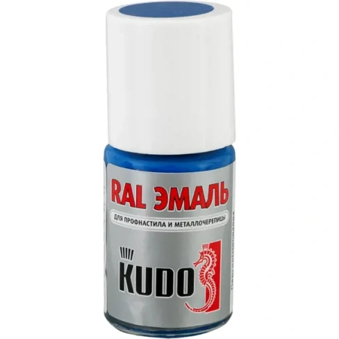 211001871 Эмаль для металлочерепицы Kudo с кисточкой цвет синий 15 мл KUDO Эмаль RAL ремонтная с кисточкой