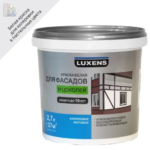 Краска фасадная и для цоколей Luxens цвет белый матовая база А 2.7 л LUXENS