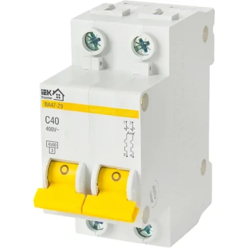 Автоматический выключатель IEK Home ВА47-29 2P N C40 А 4.5 кА IEK HOME