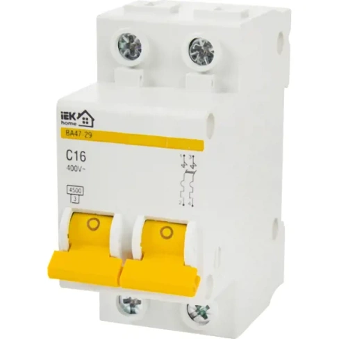 Автоматический выключатель IEK Home ВА47-29 1P N C16 А 4.5 кА IEK HOME
