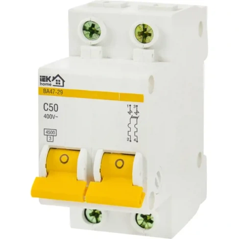 Автоматический выключатель IEK Home ВА47-29 1P N C50 А 4.5 кА IEK HOME