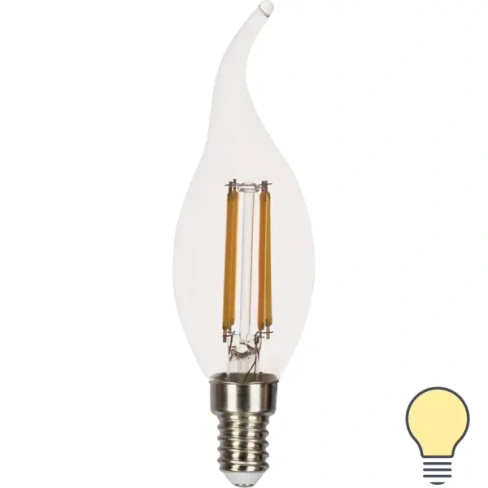 Лампа светодиодная Gauss LED Filament E14 11 Вт свеча на ветру прозрачная 720 лм