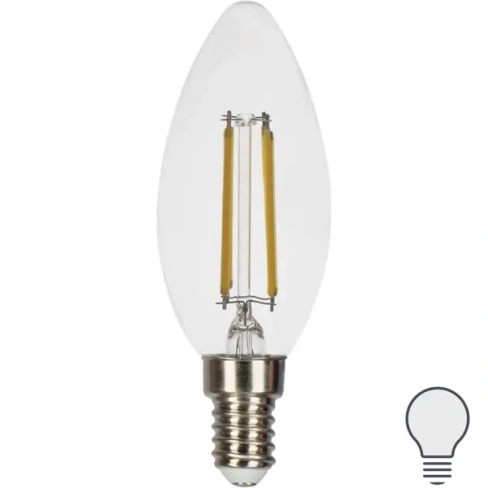 211008028 Лампа светодиодная Gauss LED Filament E14 11 Вт свеча прозрачная 750 лм