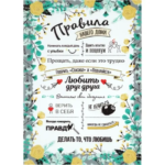 Постер на ПВХ «Правила дома» 25x35 см Правила дома Правила папы
