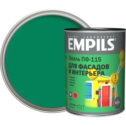 211026654 Эмаль ПФ-115 Empils PL цвет зелёный 0.9 кг EMPILS