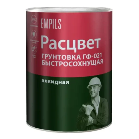 Грунтовка для сухих помещений Расцвет ГФ-021 1 кг цвет красно-коричневый РАСЦВЕТ Грунт ГФ-021 быстросохнущий РАСЦВЕТ