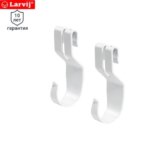 Крючок для штанги Larvij 3x8x2 см сталь цвет белый 2 шт LARVIJ