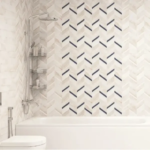 Плитка настенная LB Ceramics Блю Шеврон Полосы 1.46 м² 25x45 см матовая цвет бежевый LB CERAMICS