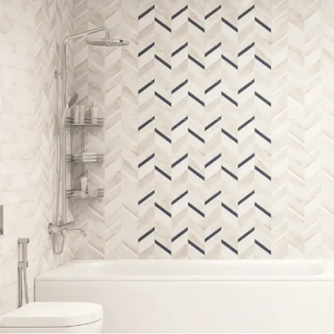 Плитка настенная LB Ceramics Блю Шеврон Полосы 1.46 м² 25x45 см матовая цвет бежевый LB CERAMICS