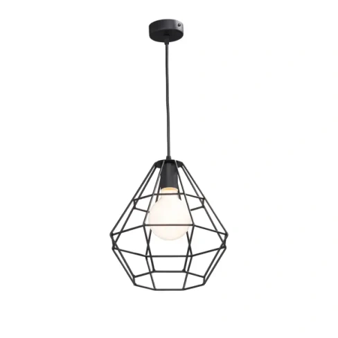 211031538 Подвесной светильник Vitaluce Orso black 1 лампа 3м² Е27 цвет черный матовый VITALUCE V4142/1S Нет Отсутствует