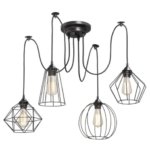 Люстра Багира Inspire 4 лампы 12 м² Е27 цвет черный INSPIRE V4192-1/4PL Нет Отсутствует