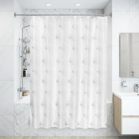 211032627 Штора для ванной Bath Plus Charme Red Fan Art 180x180 см полиэстер цвет белый BATH PLUS Charme red