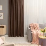 Штора на ленте со скрытыми петлями Inspire Looks 200х260 см цвет кофе INSPIRE