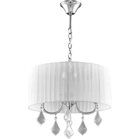 Люстра хрустальная подвесная Жаклин 4 лампы 8 м² цвет белый MW-LIGHT Крюк