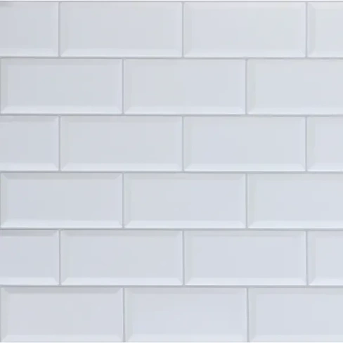 Листовая панель ПВХ 966х484х3 мм Плитка белая 0.47 м² GRACE