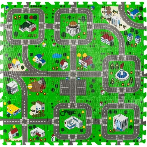Коврик пазл Дорога ЭВА 30x30 см 9 деталей