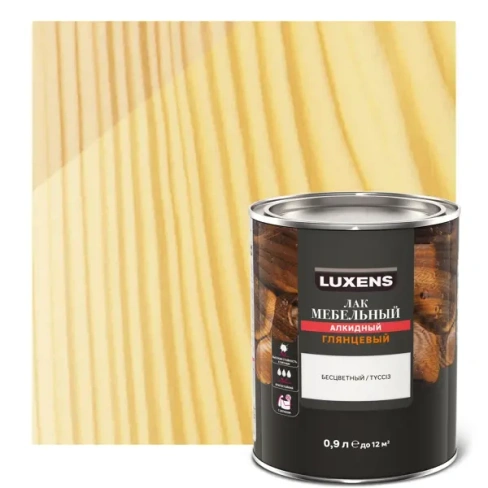 Лак для мебели Luxens алкидный цвет прозрачный глянцевый 0.9 л LUXENS