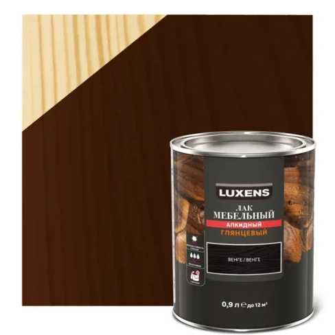 Лак для мебели Luxens алкидный цвет венге глянцевый 0.9 л LUXENS
