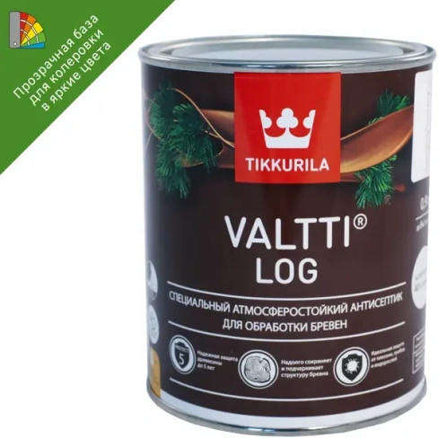 Антисептик для дерева Tikkurila Valtti Log база ЕС 0.9 л TIKKURILA
