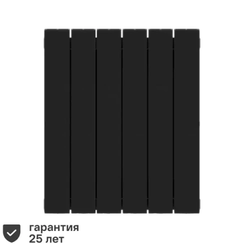 Радиатор Rifar Supremo 500/90 биметалл 6 секций боковое подключение цвет черный RIFAR S50006RAL9005