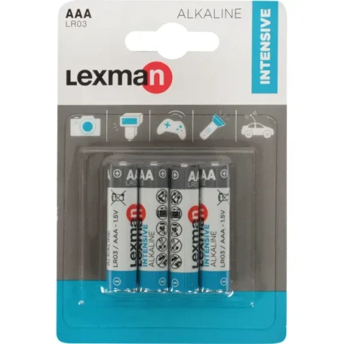 Батарейка Lexman Intensive AAA (LR03) алкалиновая 4 шт. LEXMAN