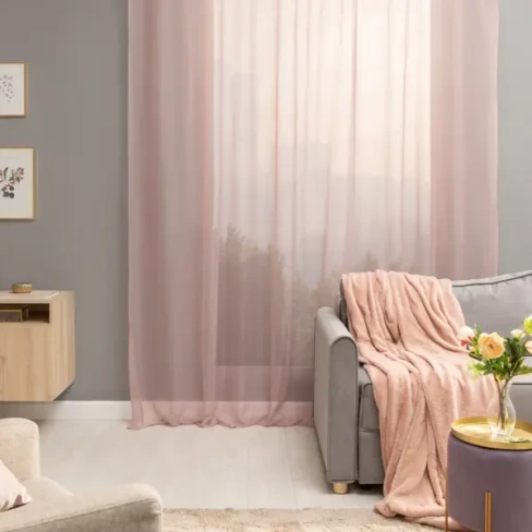 Тюль на ленте Inspire Polyone Santal 300x280 см цвет сиреневый INSPIRE