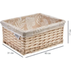 Корзина стеллажная Листья 40x31x17 см 21.8 л ива цвет бежевый NATURAL HOUSE EW-92LM-L Листья