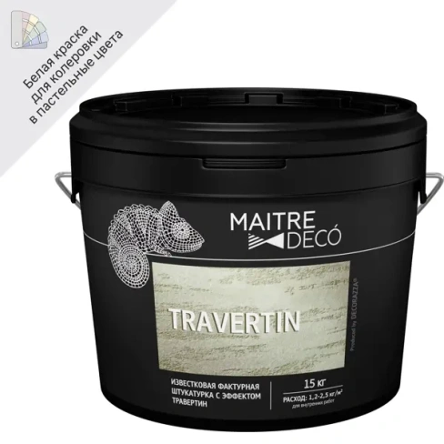 238048003 Фактурная штукатурка Maitre Deco «Travertin» известковая эффект травертина 15 кг MAITRE DECO