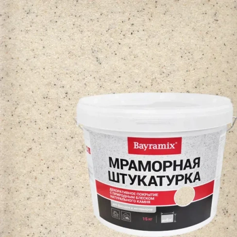 Штукатурка мраморная Bayramix Magnolia White-N 15 кг BAYRAMIX Мраморная штукатурка