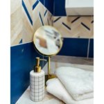 Зеркало косметическое настольное Swensa двустороннее 17 см цвет золотой SWENSA BSA-MR-004 Зеркало настольное