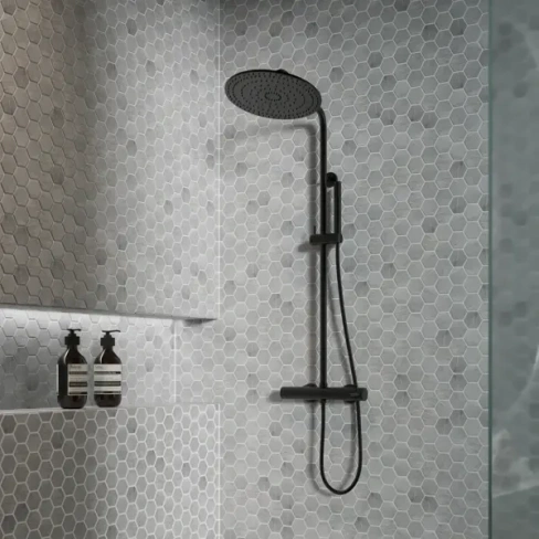 Мозаика керамическая Smart Mosaic Homework Hexagon Marblegrey Мат 27.1x28.2 см цвет серый SMART MOSAIC