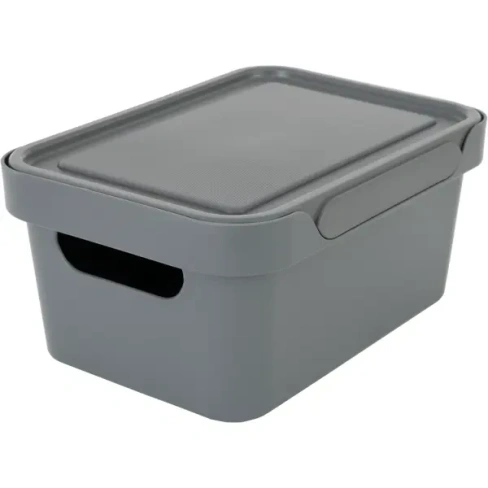 Ящик с крышкой Luxe 27x19x12 см 4.6 л полипропилен цвет серый БЫТПЛАСТ LUXE