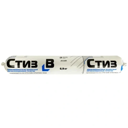 Герметик акриловый для окон Сазиласт Стиз В цвет светло-серый 0.9 кг САЗИЛАСТ герметик Стиз