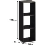 Стеллаж Spaceo KUB 3 секции 36x104x31.5 см ЛДСП цвет графит SPACEO Стеллаж секционный