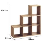 Стеллаж Spaceo KUB 123K 6 секций 104x104x31.5 см ЛДСП цвет дуб SPACEO Стеллаж секционный