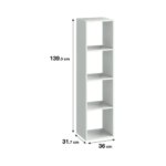 Стеллаж Spaceo KUB 4 секции 36x139x31.5 см ЛДСП цвет белый SPACEO Стеллаж секционный