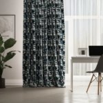 Штора Геометрия Мозаика 200х260 Бархат Синий SEASONS прямоугольник