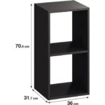 Стеллаж Spaceo KUB 2 секции 36x70x31.5 см ЛДСП цвет графит SPACEO Стеллаж секционный