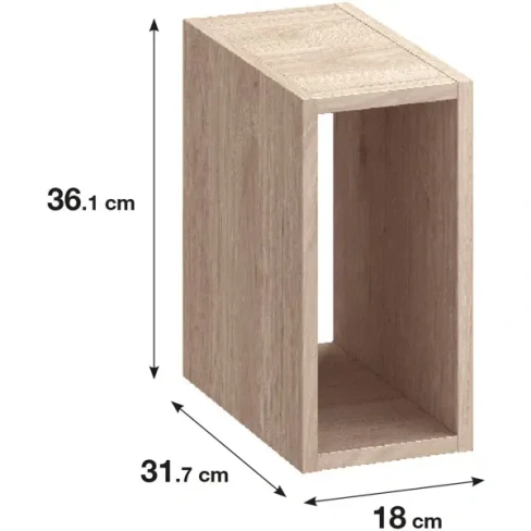 Стеллаж Spaceo KUB 1 секция 18x36x31.5 см ЛДСП цвет дуб SPACEO Стеллаж секционный