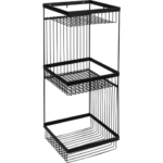 Полка для ванной Lemer Like трехъярусная прямая 20x20x52 см металл цвет чёрный LEMER