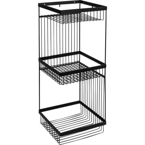 Полка для ванной Lemer Like трехъярусная прямая 20x20x52 см металл цвет чёрный LEMER