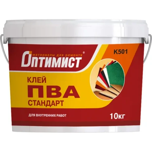 Клей ПВА Оптимист K501 для внутренних работ 10 кг ОПТИМИСТ