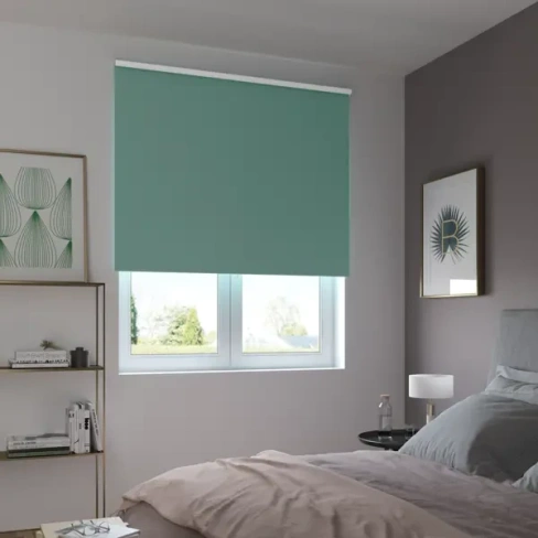 Штора рулонная блэкаут Inspire Santos 160x175 см бирюзовая Celadon 2 INSPIRE