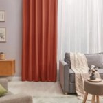 Штора на ленте со скрытыми петлями Inspire Looks 200x260 см цвет оранжевый Soda 1 INSPIRE