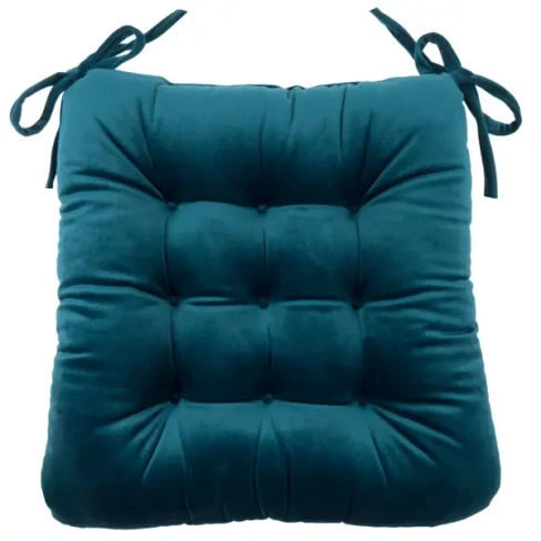 Подушка для стула Бархат 40x36x6 см цвет морская глубина LINEN WAY нео-классика сидушка