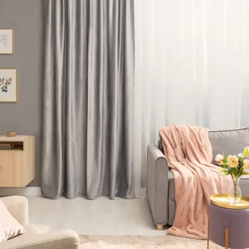 Штора на ленте со скрытыми петлями блэкаут Inspire Annalise 200x280 см цвет серый Granit 3 INSPIRE