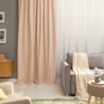 Штора на ленте со скрытыми петлями блэкаут Inspire Aleyna 200x280 см цвет светло-розовый Bistro 6 INSPIRE