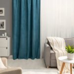 Штора на ленте со скрытыми петлями Inspire Manchester 200x280 см цвет бирюзовый INSPIRE